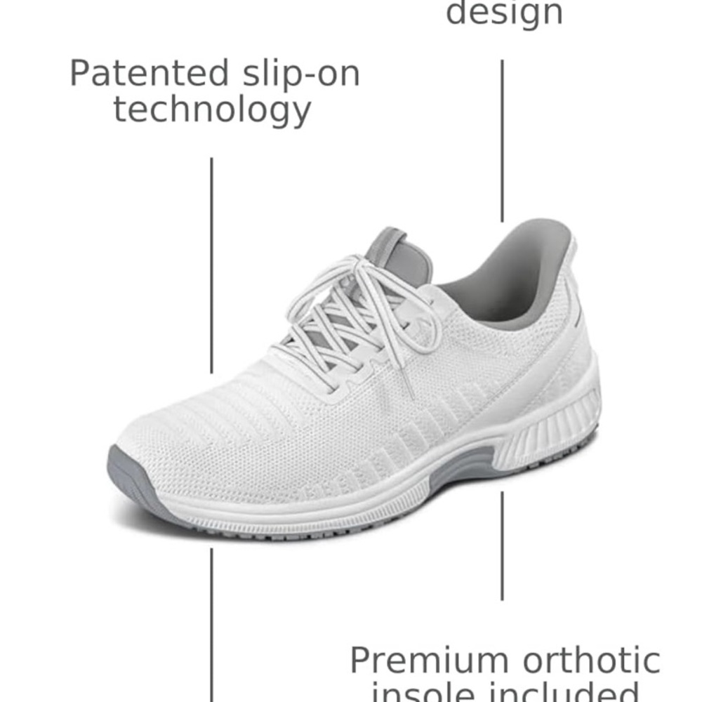 Orthofeet Women's Knit Kita Hands-Free Sneakers White Size 8 medium - Picture 2 of 16